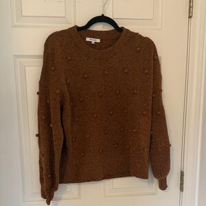 Madewell Brown Textured Crew Neck Sweater